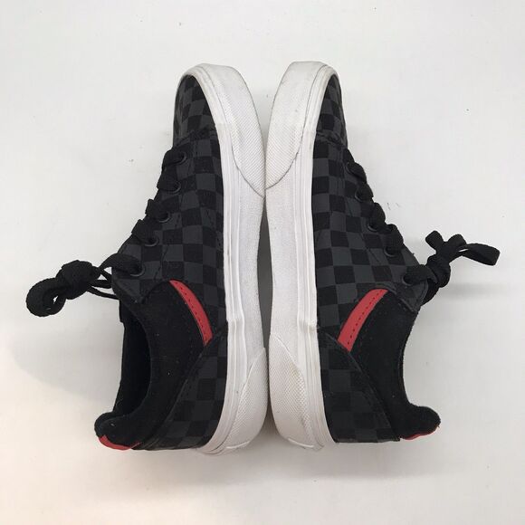Vans Seldan Checkerboard Black/Red Skate Shoes Youth 1 Lace Up Low Top Sneakers - Picture 7 of 10